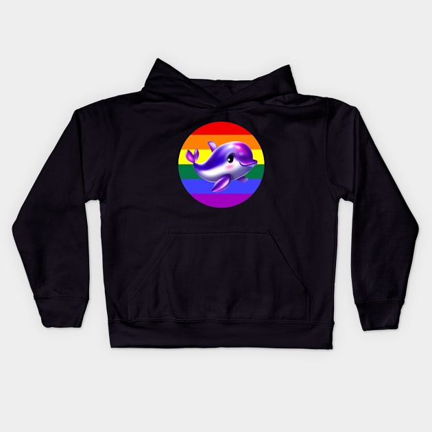 Dolphin LGBT Pride Kids Hoodie by Nayture